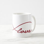 Rote Liebe Unendlichkeit Tasse (VorderseiteRechts)