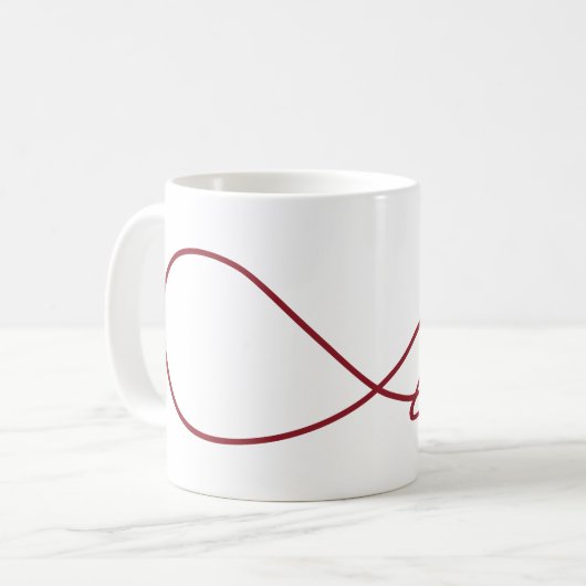 Rote Liebe Unendlichkeit Tasse (Vorderseite Links)