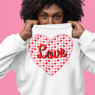 Rote Liebe Valentine Herzenslust auf rosa und rote Sweatshirt