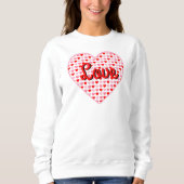 Rote Liebe Valentine Herzenslust auf rosa und rote Sweatshirt (Vorderseite)
