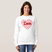 Rote Liebe Valentine Herzenslust auf rosa und rote Sweatshirt (Vorne ganz)