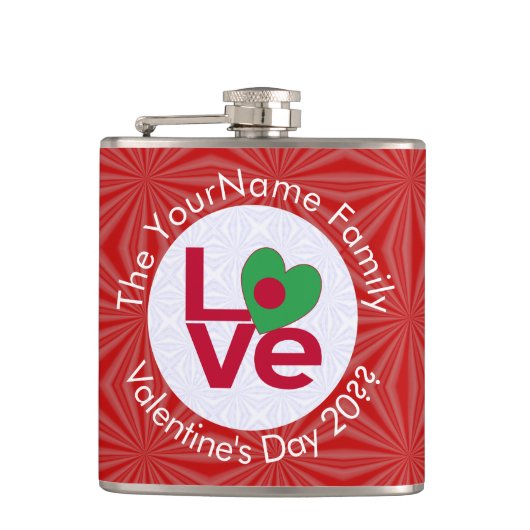 Rote LIEBE von Bangladesch Personalisiert Flachmann (Vorderseite)