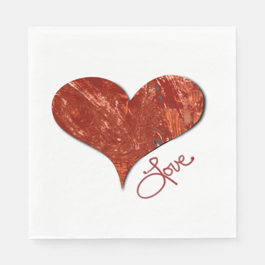 Rote Liebes Serviette (Vorderseite)