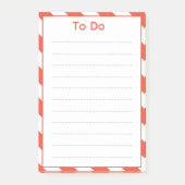 Rote Liegestuhlstreifen Post-it Klebezettel (Vorderseite)