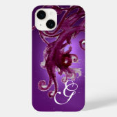 ROTE LILA BERRIEN UND FLORALLE WIRBEL MONOGRAM Case-Mate iPhone HÜLLE (Rückseite)