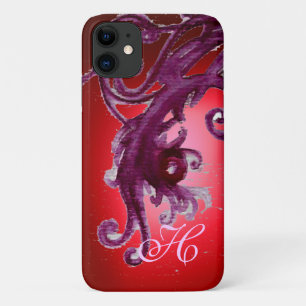 ROTE LILA BERRIEN UND FLORALLE WIRBEL MONOGRAM Case-Mate iPhone HÜLLE