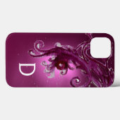 ROTE LILA BERRIEN UND WIRBEL MONOGRAM Case-Mate iPhone HÜLLE (Rückseite (Horizontal))