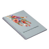 Rote Lila Blumen Garten Hand Notizblock (Rechte Seite)