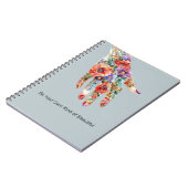Rote Lila Blumen Garten Hand Notizblock (Linke Seite)