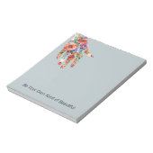Rote lila Blumengarten-Hand Notizblock (Rotiert)
