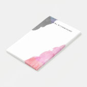 Rote Lila graue Aquarellsteine - Individuelle Name Post-it Klebezettel (angewinkelt)