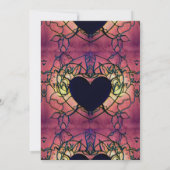 Rote, lila Hochzeitseinladung Einladung (Rückseite)