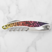 Rote lila Imitat Glitzern Monogramm Kellnermesser (Rückseite)