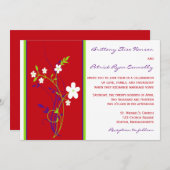 Rote, Lila, Limone, weiße Blumenzwiebeleinladung Einladung (Vorne/Hinten)