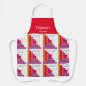 Rote, Lila, orange und weiße Holzhütte Schürze (Vorderseite)