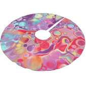 Rote, Lila Pour-Malerei Weihnachten Polyester Weihnachtsbaumdecke (Schrägansicht)