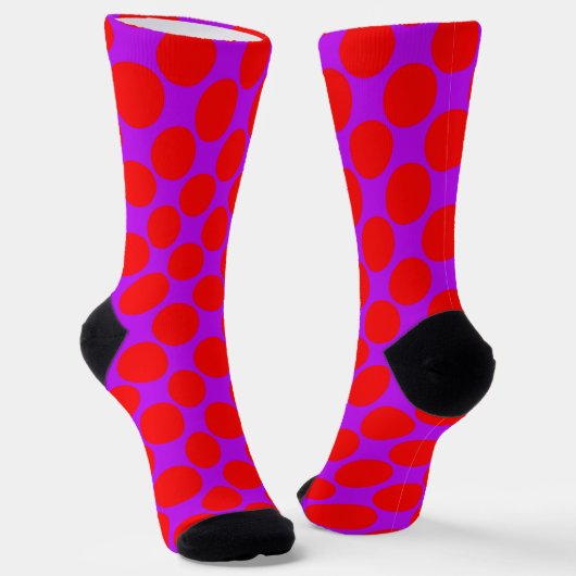 Rote Lila Punkte Socken (Gewinkelt)