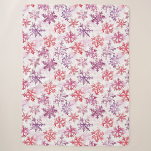 Rote Lila Schneeflocken Weihnachten Sherpadecke