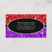 Rote lila schwarze ovale Geschäftskarte der Visitenkarte (Rückseite)