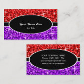 Rote lila schwarze ovale Geschäftskarte der Visitenkarte (Vorne/Hinten)