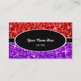 Rote lila schwarze ovale Geschäftskarte der Visitenkarte