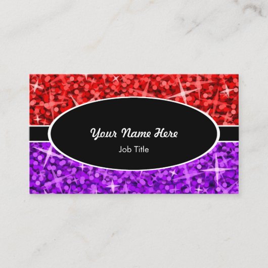 Rote lila schwarze ovale Geschäftskarte der Visitenkarte (Vorderseite)