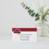 Rote lila Vintage Kleidungs-Geschäfts-Karte Visitenkarte (Stehend Vorderseite)