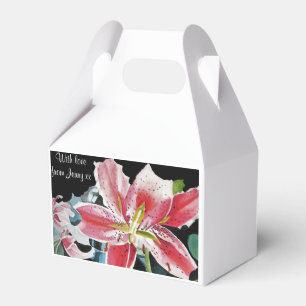 Rote Lilie Florale Teeparty-Torte Favor-Schachtel Geschenkschachtel