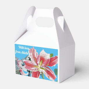 Rote Lilien Blumen-Teeparty-Torte Gefallenheitsbox Geschenkschachtel