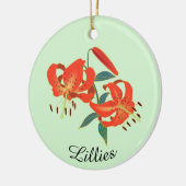 Rote Lilien Design Keramik Ornament (Links)