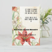 Rote Lilien Ephemera Brautparty Einladung (Stehend Vorderseite)