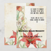 Rote Lilien Ephemera Brautparty Einladung (Vorne/Hinten)