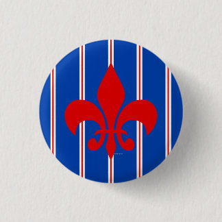 Rote Lilien-gestreifter Knopf Button