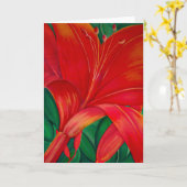 Rote Lilien-Gruß-Karte Karte (Gelbe Blume)