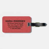 Rote Linen Texte Gepäckanhänger (Rückseite horizontal)