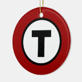 Rote Linie Bostons T Keramik Ornament (Links)