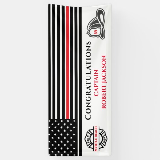 Rote Linie der Feuerwehrmänner Banner (Vertikal)