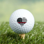 Rote Linie Flagge Herz Golfball (Insitu T-Shirt)