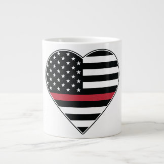 Rote Linie Flagge Herz Jumbo-Tasse