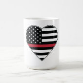 Rote Linie Flagge Herz Kaffeetasse (Mittel)