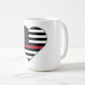 Rote Linie Flagge Herz Kaffeetasse (VorderseiteRechts)