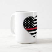 Rote Linie Flagge Herz Kaffeetasse (Vorderseite Links)