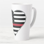 Rote Linie Flagge Herz Milchtasse (Rechte Ecke)