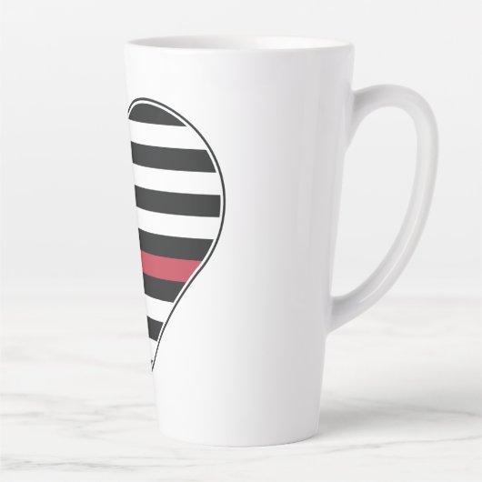 Rote Linie Flagge Herz Milchtasse (Rechts)