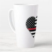Rote Linie Flagge Herz Milchtasse (Linke Ecke)