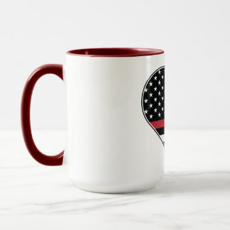 Rote Linie Flagge Herz Tasse