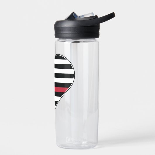 Rote Linie Flagge Herz Trinkflasche (Links)