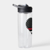 Rote Linie Flagge Herz Trinkflasche (Rechts)