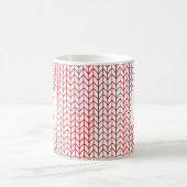 ROTE LINIE GESTRICKT Weiße Tasse + Initial (Mittel)