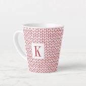 ROTE LINIE STRICKEN Latte-Tasse + Initial Milchtasse (Linke Ecke)